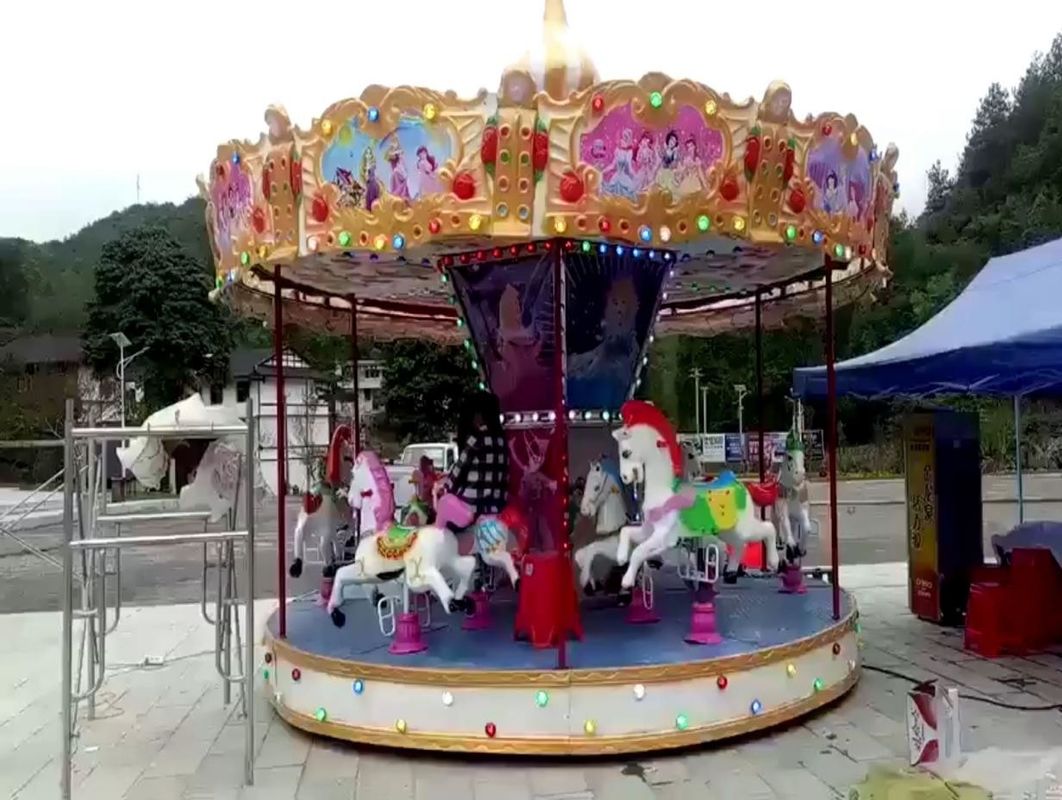 Parque de diversiones de lujo Carrusel Parque al aire libre paseos Niños Mejores paseos de carrusel de 24 asientos