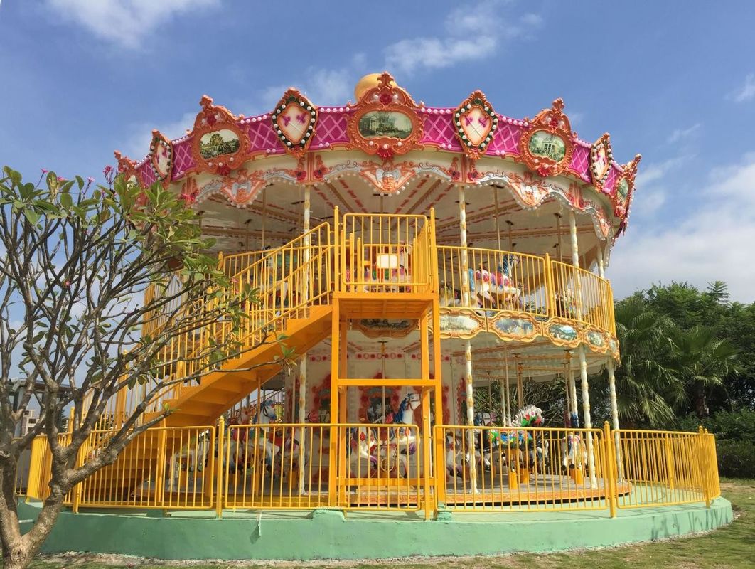 Parque de diversiones de lujo Carrusel Parque al aire libre paseos Niños Mejores paseos de carrusel de 24 asientos