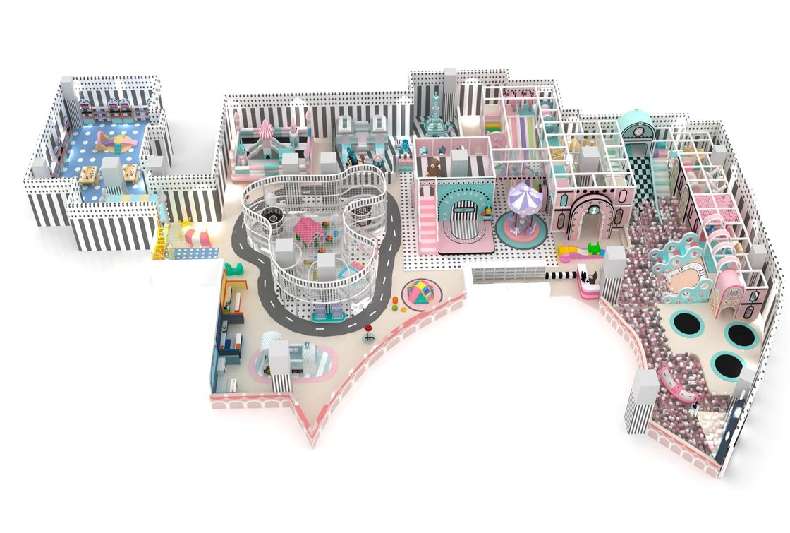 5 X 6m Fuerte Interiores Naughty Parque de juegos para niños Polipropileno seguro para adultos Parque de entretenimiento en interiores