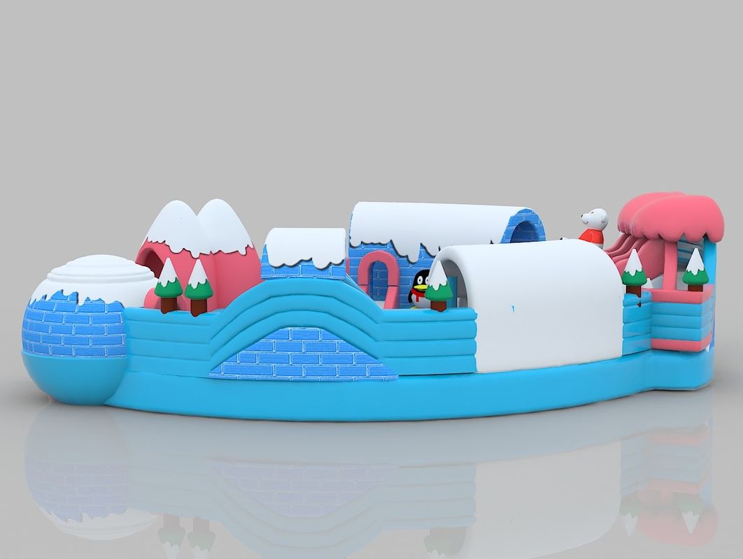 Temática de nieve castillo inflable colorido de PVC saltando en el interior casa de rebote para adultos
