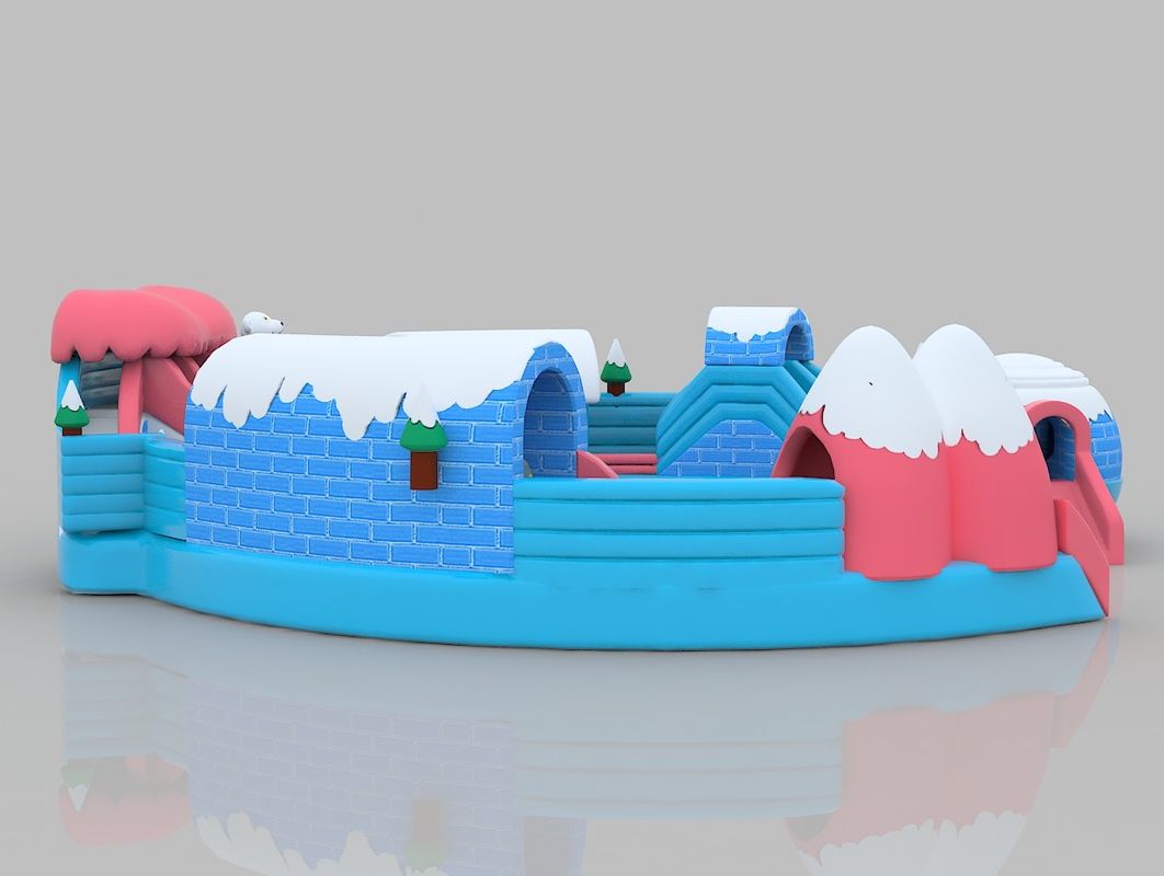 Temática de nieve castillo inflable colorido de PVC saltando en el interior casa de rebote para adultos