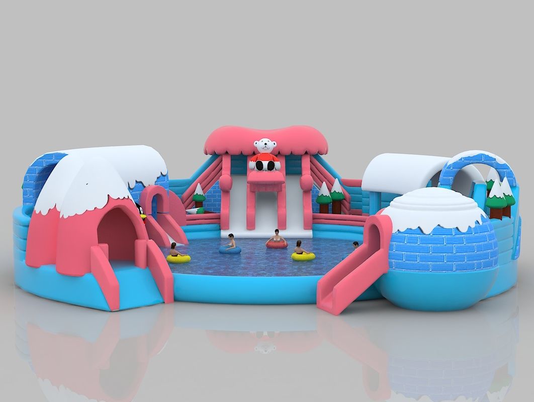 Temática de nieve castillo inflable colorido de PVC saltando en el interior casa de rebote para adultos