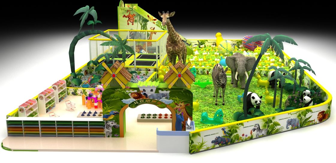 Tobogán de traje de parque infantil personalizado de la jungla, área de juegos blandos, equipos de parque infantil para niños, tobogán de parque infantil interior