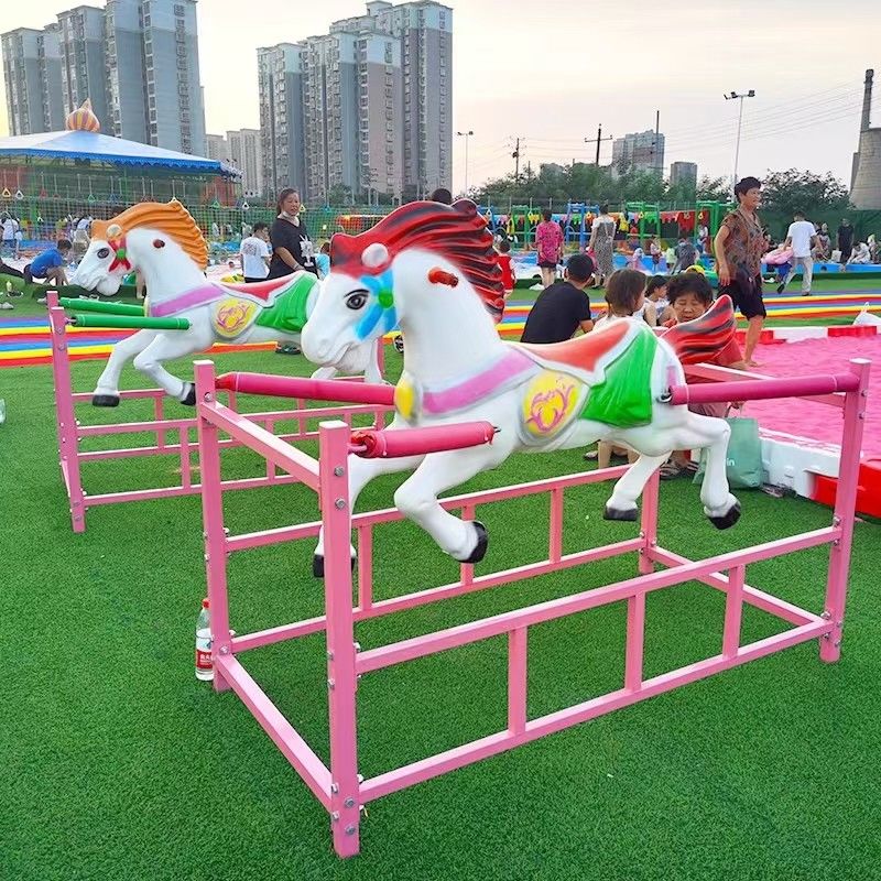 Caballo de balanceo de primavera de fibra de vidrio para 3-16 años de edad
