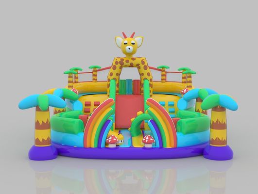Escuela Castillo Inflable Parques de diversiones 12 Años Princesa con temática de venado Castillo de salto