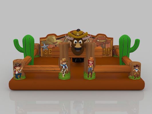 0.7mm TPU inflables dibujos animados Castillo Parque Marrón Casa de salto comercial personalizada